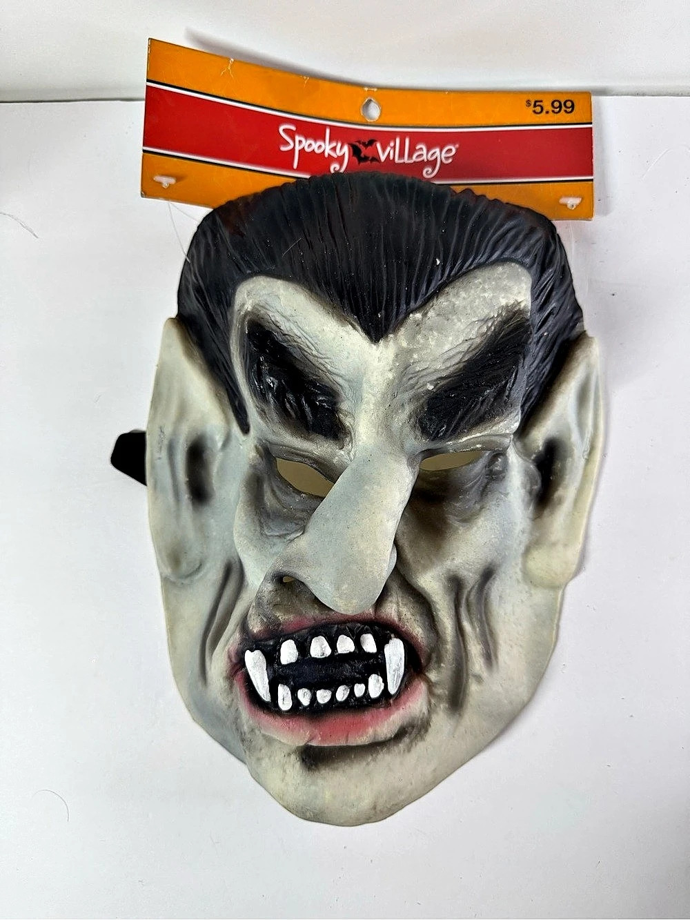 Spooky Village Dracula Vampire Face Mask Gray & Black